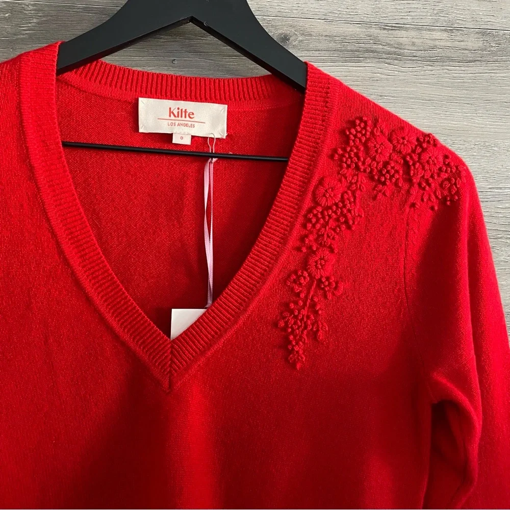 Kilte The Celine V Neck Cashmere Sweater NWT XS - Picture 2 of 8